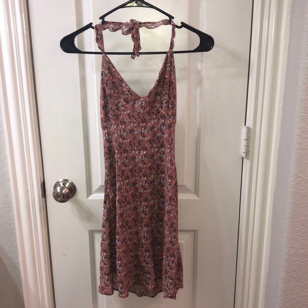 A cute petite backless dress